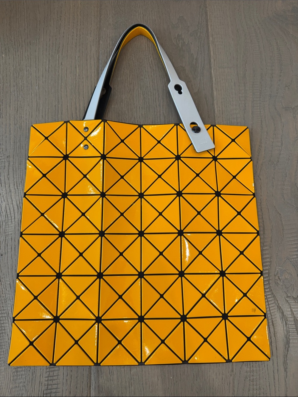 Issey Miyake Yellow Geometric Tote